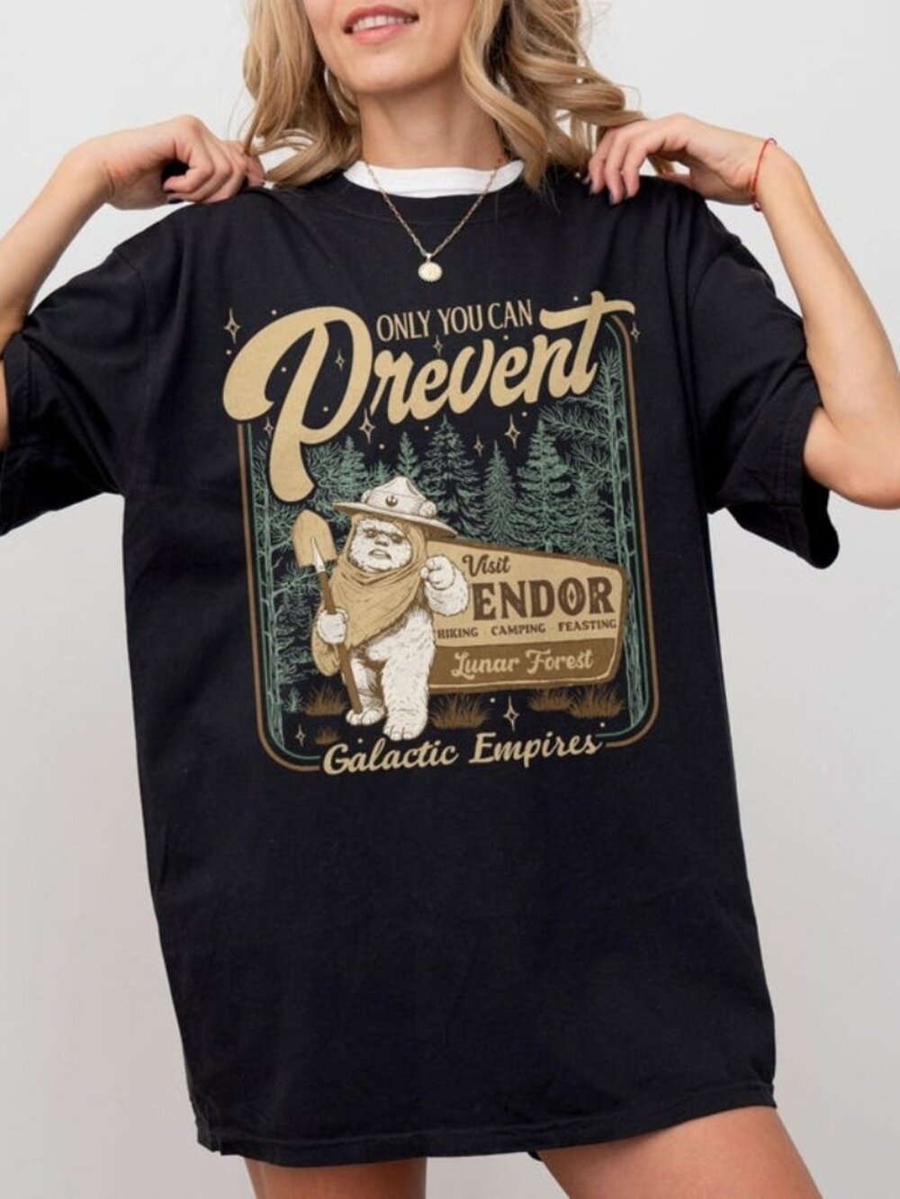 Galactic Bear Endor T-shirt, Funny Space Adventure Tee